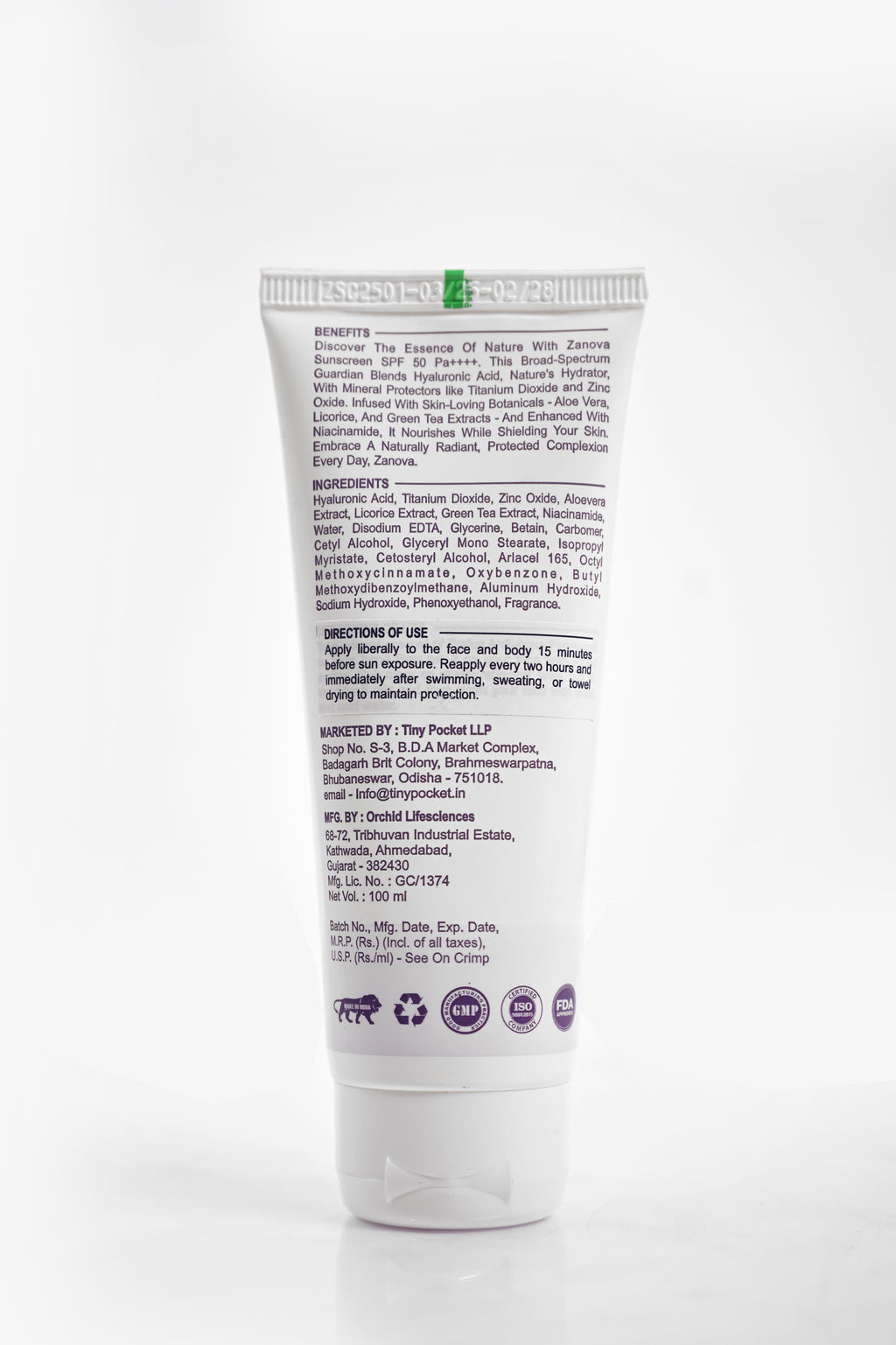 ZANOVA SPF 50 Sunscreen 100ml